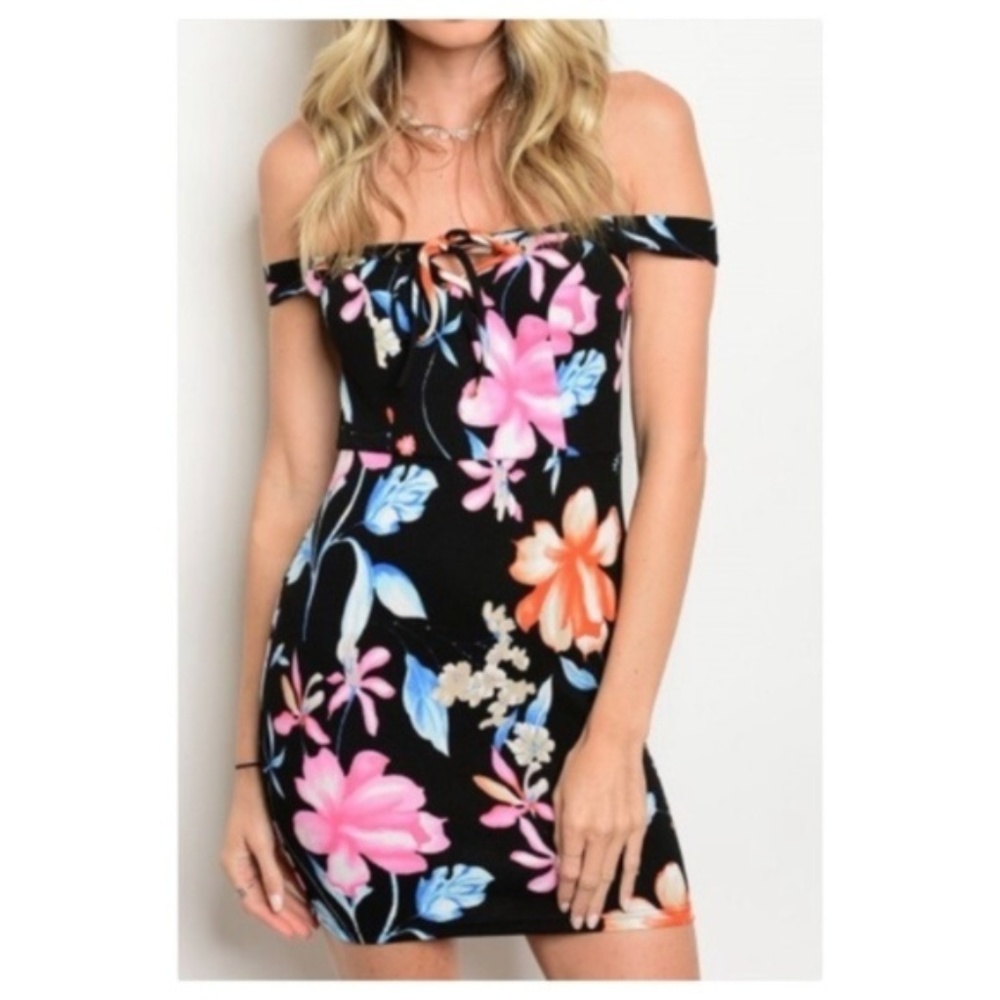 Floral Off Shoulder Bodycon Mini Dress